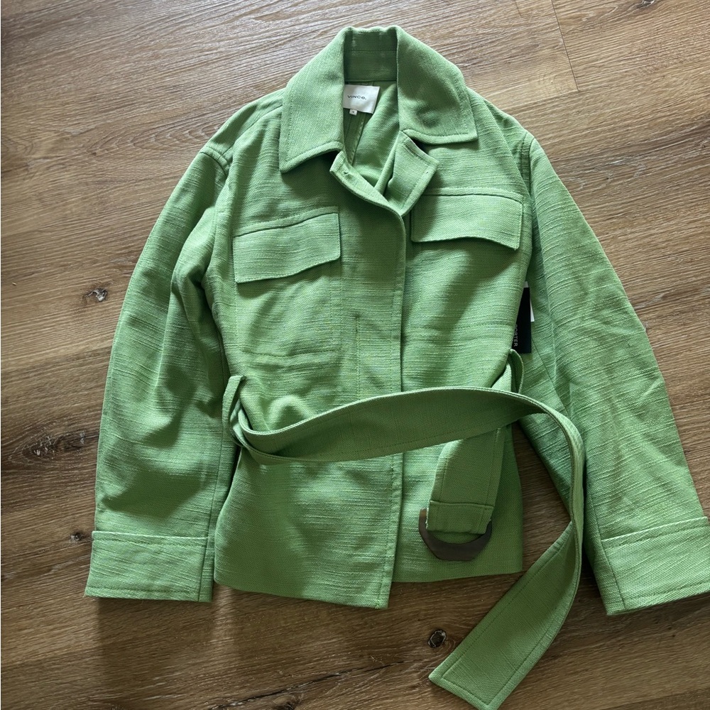 Vince Light Green Belted Jacket